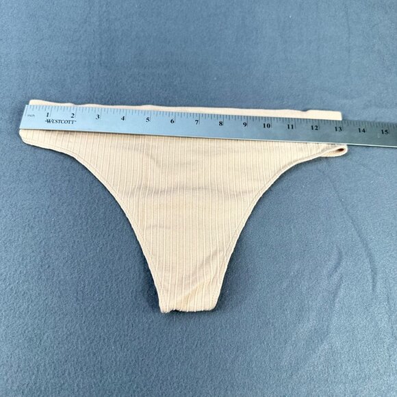 Steve Madden Women's Size Medium Panty Thong Seamless Ribbed Beige NWOT - Picture 4 of 6